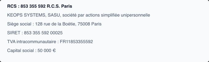Informations éditeur du site